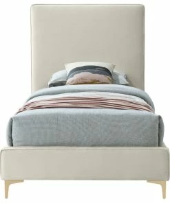 Brand new 💯 Meridian Furniture Geri Velvet Upholstered Bed, Cream, Twin 🤩
