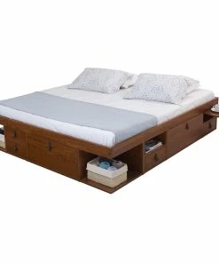 New 🛒 Memomad Bali Storage Platform Bed With Drawers (King Size, Caramel) 🛒