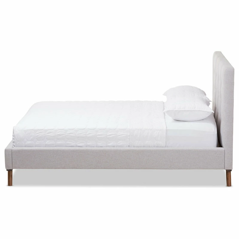 Best reviews of ๐ Baxton Studio Valencia Mid-Century Modern Platform Bed, Gray Beige, King ๐ - Image 2