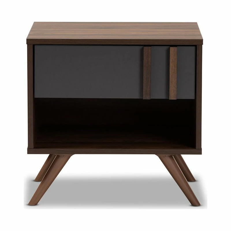 Cheap ๐ Baxton Studio Naoki Two-Tone Gray And Walnut Finished Wood 1-Drawer Nightstand ๐งจ - Image 3