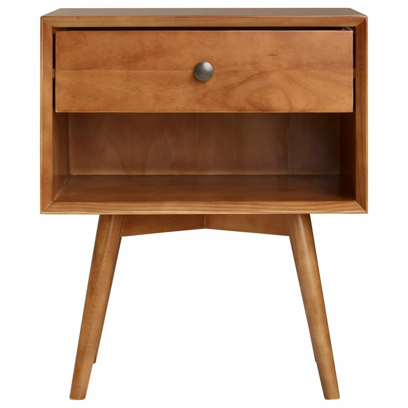 Cheap ๐ Walker Edison Mid-Century 1 Drawer Solid Wood Nightstand, Caramel ๐ - Image 5