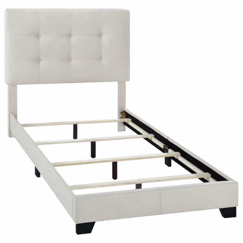 Wholesale ๐งจ HomeFare Button Tufted Twin Upholstered Bed, Light Gray โค๏ธ - Image 3