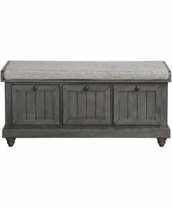 Deals 🔥 Domain Industries Inc. Lexicon Woodwell Wood Storage Bench In Dark Gray 😉