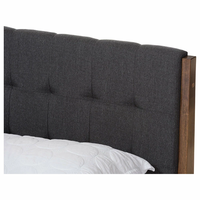 Brand new 👍 Baxton Studio Clifford Platform Bed, Gray/Walnut Brown, Queen 😉 - Image 5