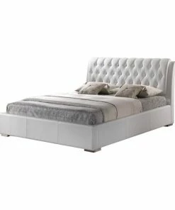 Brand new 🧨 Baxton Studio Bianca Modern Bed With Tufted Headboard, White, Queen ❤️