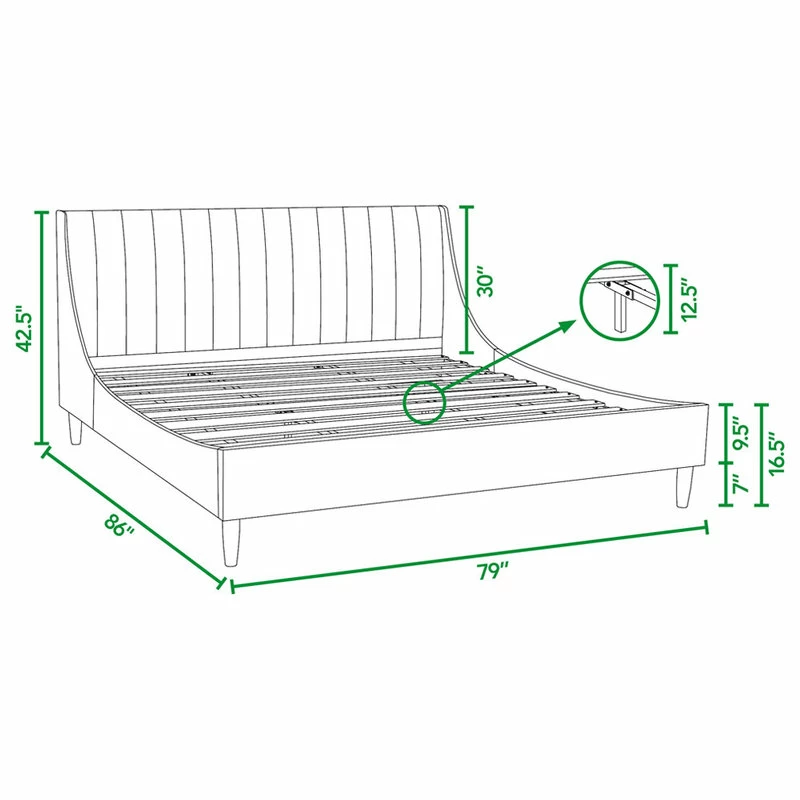Deals 💯 Jennifer Taylor Home Aspen Vertical Tufted Headboard Platform Bed Set, French Beige, King 👍 - Image 12