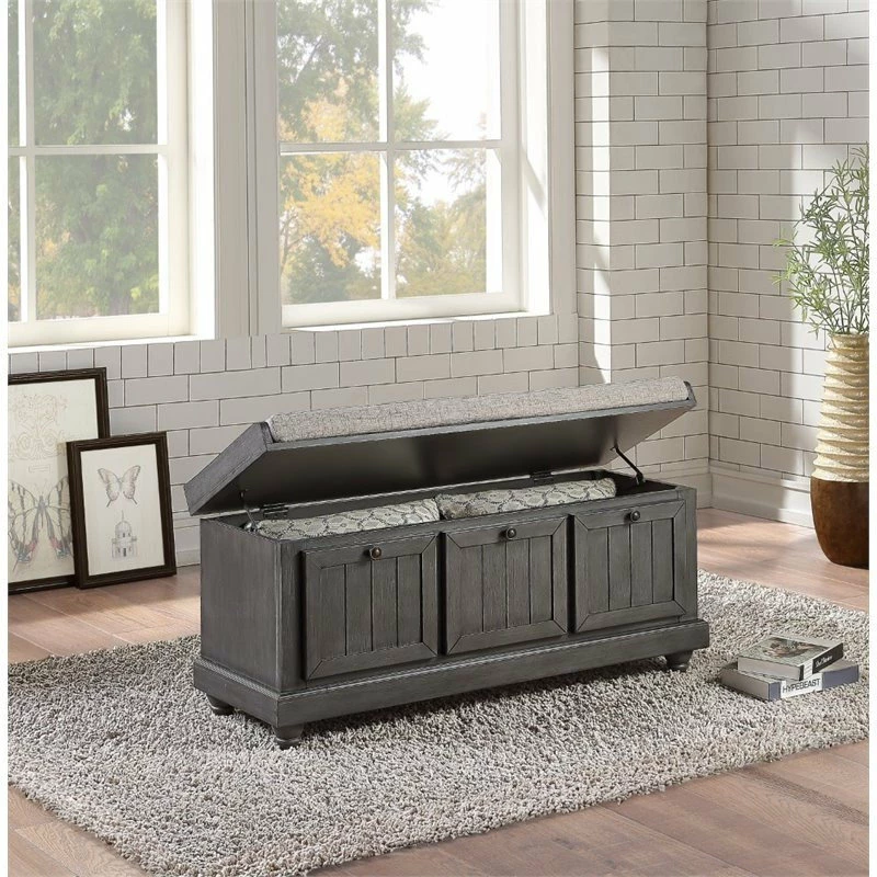 Deals ๐ฅ Domain Industries Inc. Lexicon Woodwell Wood Storage Bench In Dark Gray ๐ - Image 3