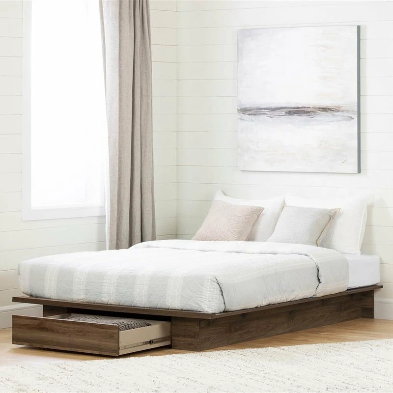 New ๐ South Shore Furniture South Shore Tao Queen Storage Platform Bed In Natural Walnut ๐ - Image 3