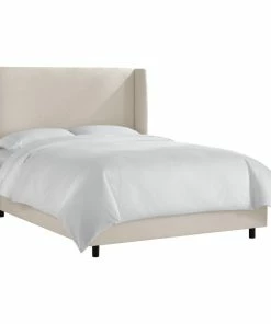 Best reviews of 💯 Skyline Furniture Mfg Inc Maxwell Wingback Bed, Linen Talc, King ⌛