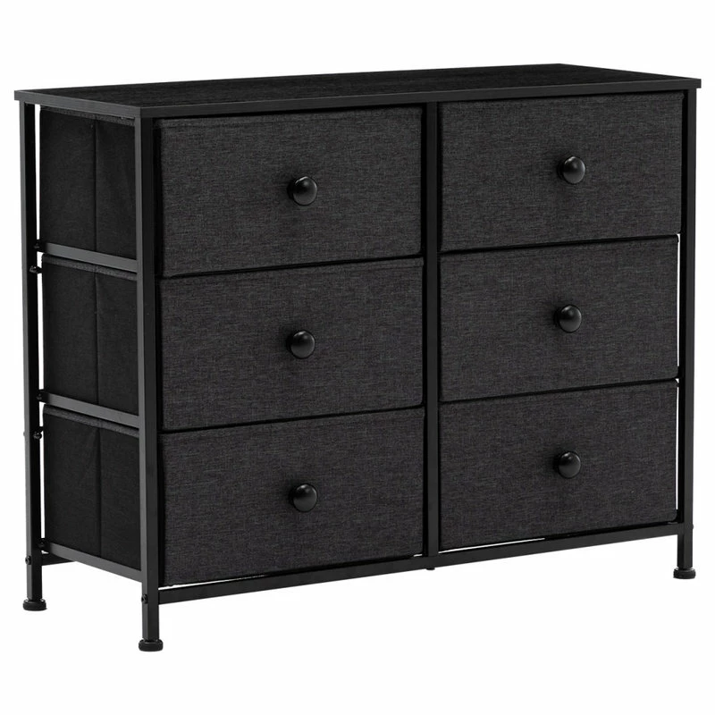 Budget β Duhome Elegant Lifestyle 6 Fabric Drawers Steel Frame Double π Dresser, Black β€οΈ