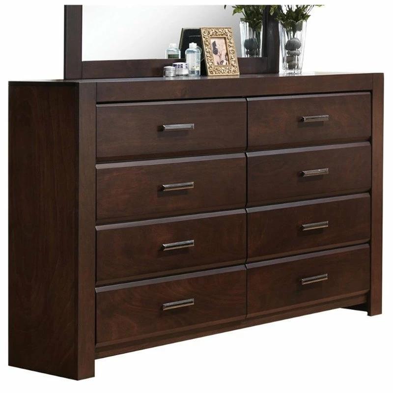 Discount 👏 Acme Furniture ACME Oberreit Wood 8-Drawers Bedroom 👗 Dresser In Walnut ⌛