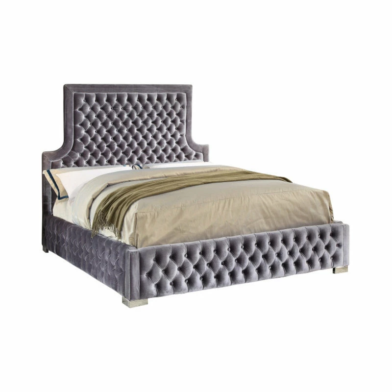 Coupon ๐ Meridian Furniture Sedona Gray Velvet Queen Bed ๐