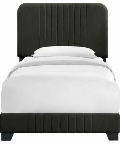 Best deal ๐ Home Fare Mid Century Channeled Twin Upholsted Bed In Steel Gray ๐ฏ