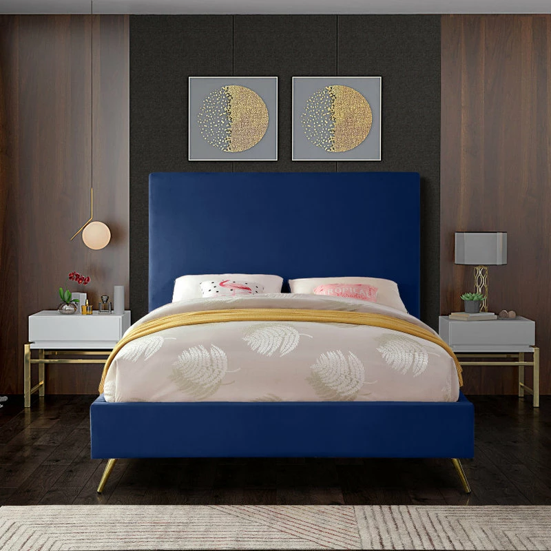 Buy ๐ฏ Meridian Furniture Jasmine Velvet Bed, Navy, King ๐ - Image 9