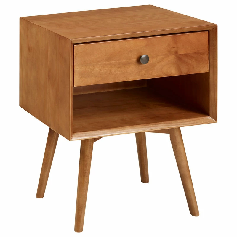 Cheap ๐ Walker Edison Mid-Century 1 Drawer Solid Wood Nightstand, Caramel ๐ - Image 6