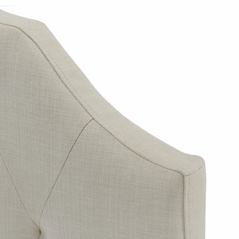 Promo 🎉 HomeFare Scalloped Tufted Upholstered Bed, Cream, Twin 🔥 - Image 6