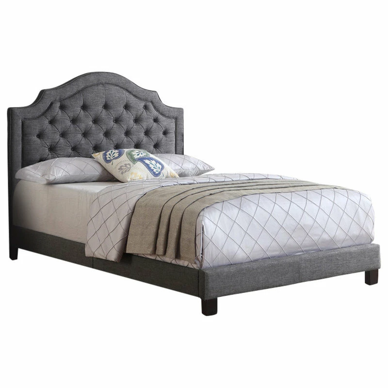 Budget 🤩 Rosevera Corporation Rosevera Angelo Tufted Upholstered Panel/Platform Bed, Gray, Twin 😍