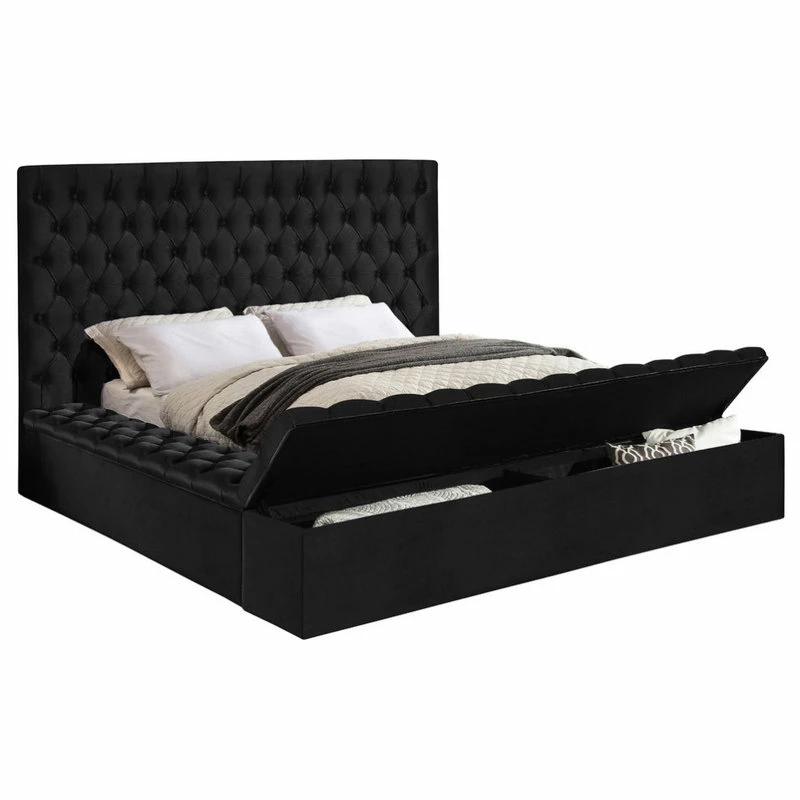 Brand new 🛒 Meridian Furniture Bliss Velvet Bed, Black, Queen 😍 - Image 2