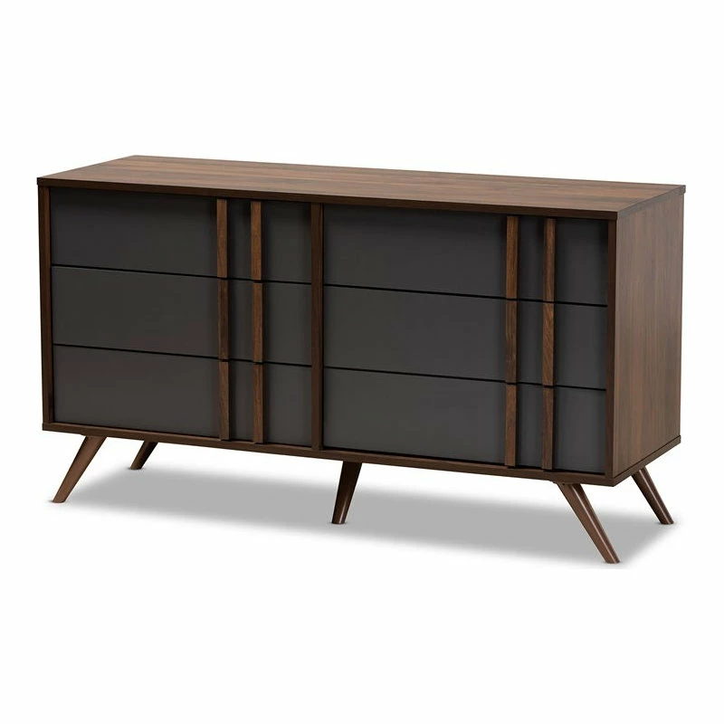 Best reviews of 😀 Baxton Studio Naoki Gray And Walnut Finished Wood 6-Drawer Bedroom 👗 Dresser 🔔