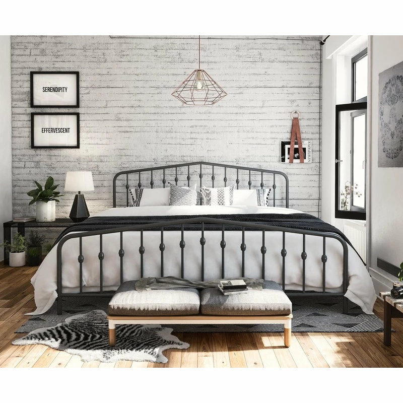 Deals โญ Novogratz Bushwick Metal Bed, Gunmetal Gray, King ๐ฏ - Image 3