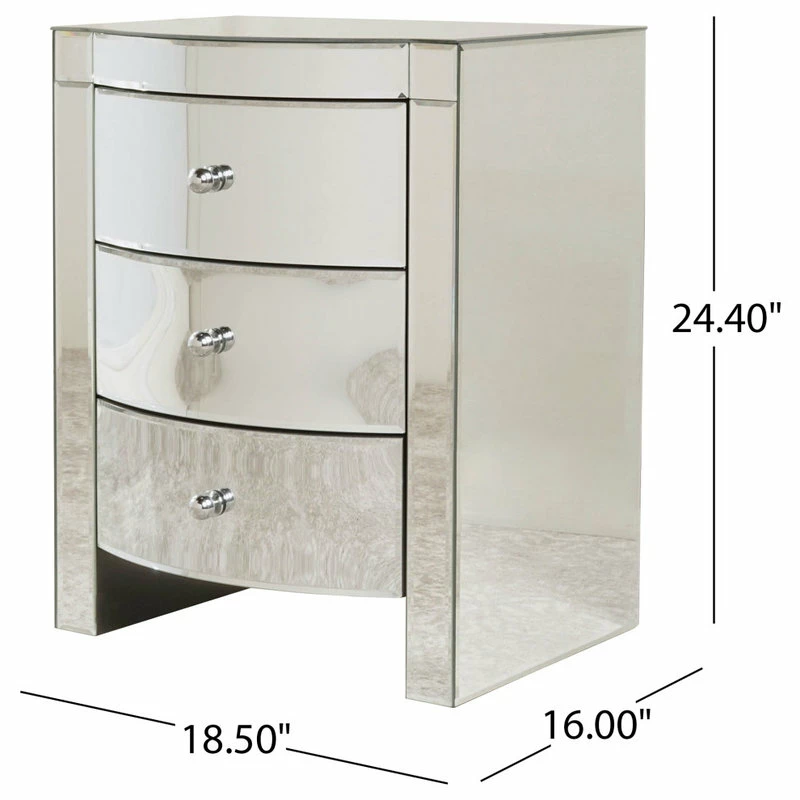 Cheap ๐ GDFStudio GDF Studio Jacinda Mirrored Accent 3-Drawer Nightstand ๐ฅ