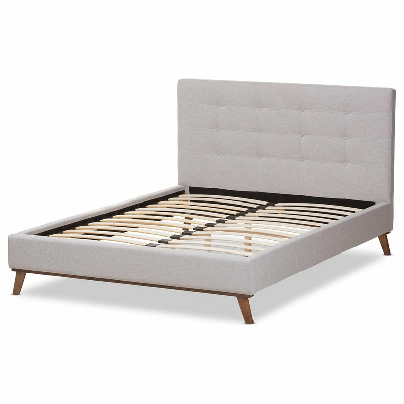 Best reviews of ๐ Baxton Studio Valencia Mid-Century Modern Platform Bed, Gray Beige, King ๐ - Image 3