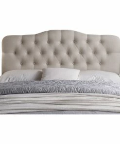 Discount 🔔 Rosevera Corporation Charlotte Upholstered Panel Headboard, Beige, Queen 😍