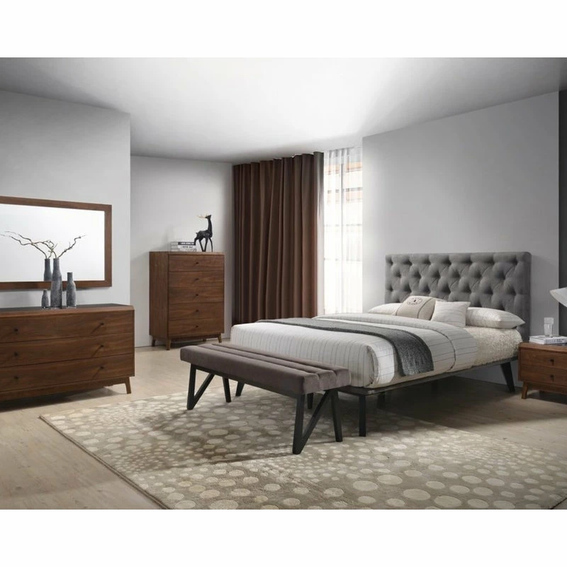 Discount 🎁 Vig Furniture Inc. Modrest Gibson Modern Grey Fabric Narrow King 72" X 80" Bed 🎁 - Image 3