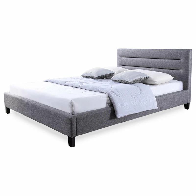 Deals ๐ Baxton Studio Hillary Gray Fabric Upholstered Platform Bed, Queen Size โ