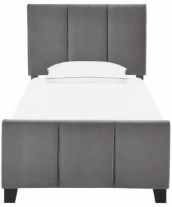 Best reviews of โค๏ธ Home Fare Twin Modern Channel Bed In Flannel Gray ๐