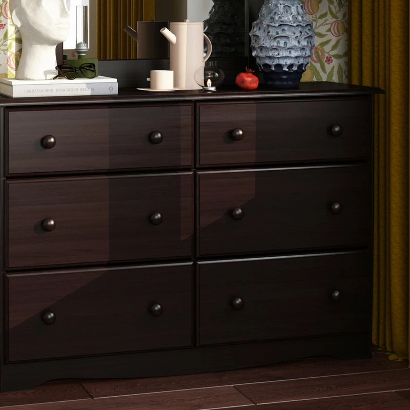 Promo ๐ Palace Imports 100% Solid Wood Double ๐ Dresser With 4 Super, 2 Standard Drawers, Java ๐
