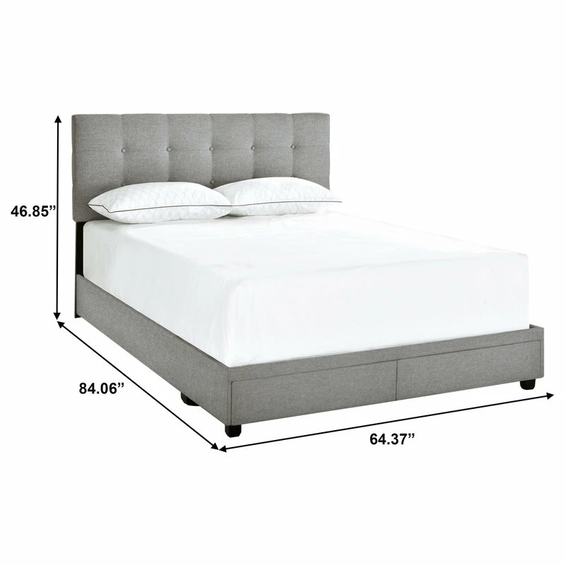 Best reviews of ๐ HomeFare Biscuit Tufted Platform Storage Bed, Gray, Queen ๐คฉ - Image 10
