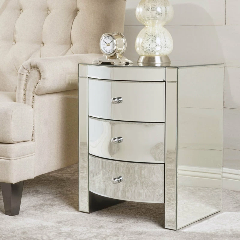 Cheap ๐ GDFStudio GDF Studio Jacinda Mirrored Accent 3-Drawer Nightstand ๐ฅ - Image 2