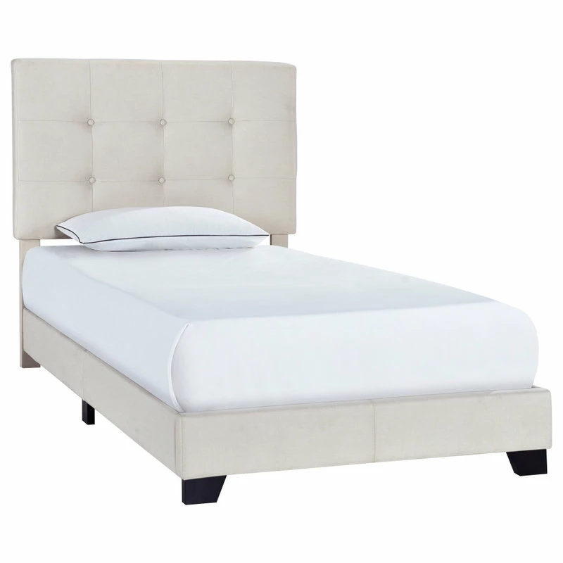 Wholesale ๐งจ HomeFare Button Tufted Twin Upholstered Bed, Light Gray โค๏ธ - Image 2