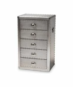Coupon ๐คฉ Wholesale Interiors Baxton Studio Industrial Storage Cabinet With Silver JY17B167-Silver-Cabinet ๐ฏ