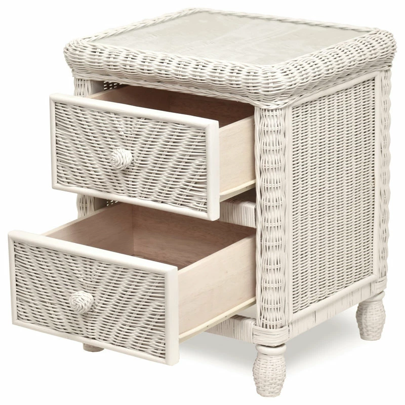 Best Sale ๐ Sea Winds Trading Santa Cruz 2-Drawer Nightstand With Glass Top, White โ - Image 4