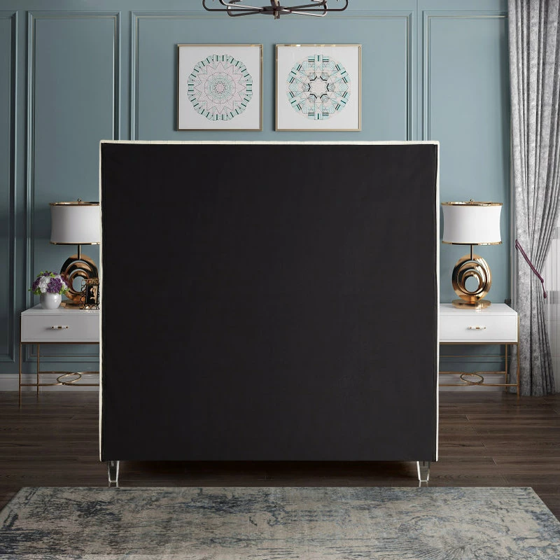 Best Sale 😀 Meridian Furniture Candace Velvet Bed, Cream, King 🎁 - Image 7