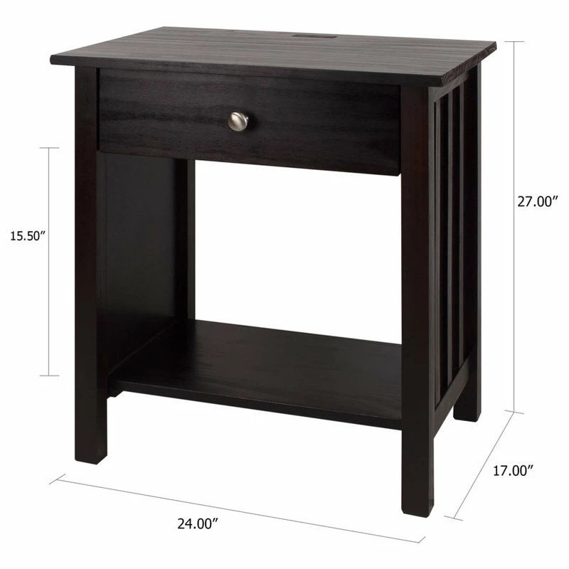 Brand new ๐ฅ Casual Home Vanderbilt Nightstand With USB Port, Espresso โ๏ธ - Image 5