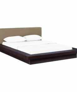 Discount 🛒 LexMod Freja Queen Upholstered Fabric Platform Bed, Cappuccino Latte 👍