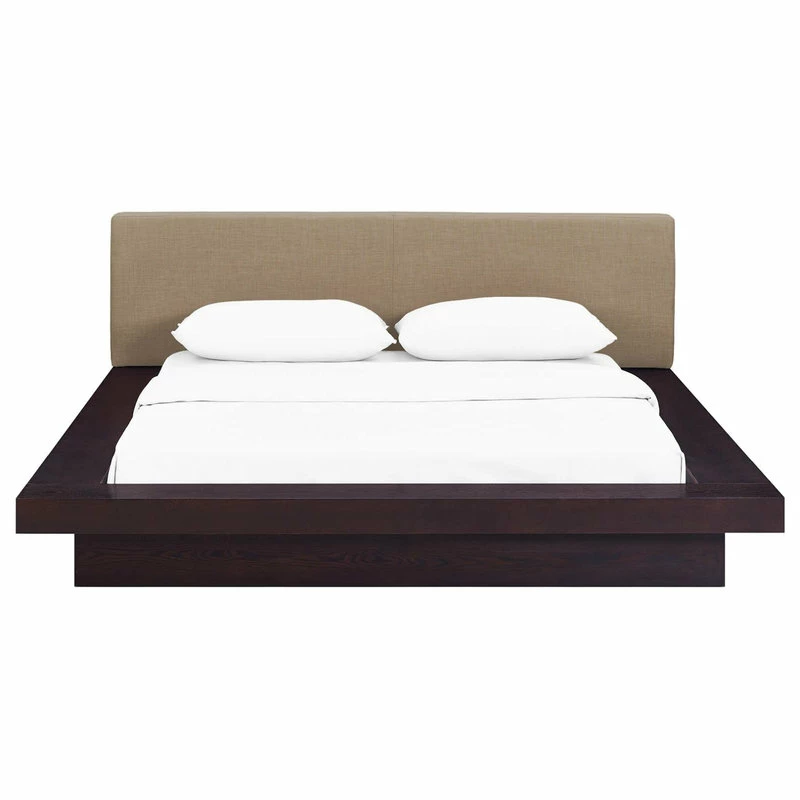 Discount 🛒 LexMod Freja Queen Upholstered Fabric Platform Bed, Cappuccino Latte 👍 - Image 5