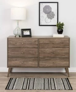 Top 10 👏 Anzy Mid-Century Modern 👗 Dresser, 6-Drawer, Drifted Gray 🎁
