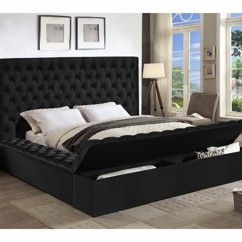 Brand new 🛒 Meridian Furniture Bliss Velvet Bed, Black, Queen 😍 - Image 4