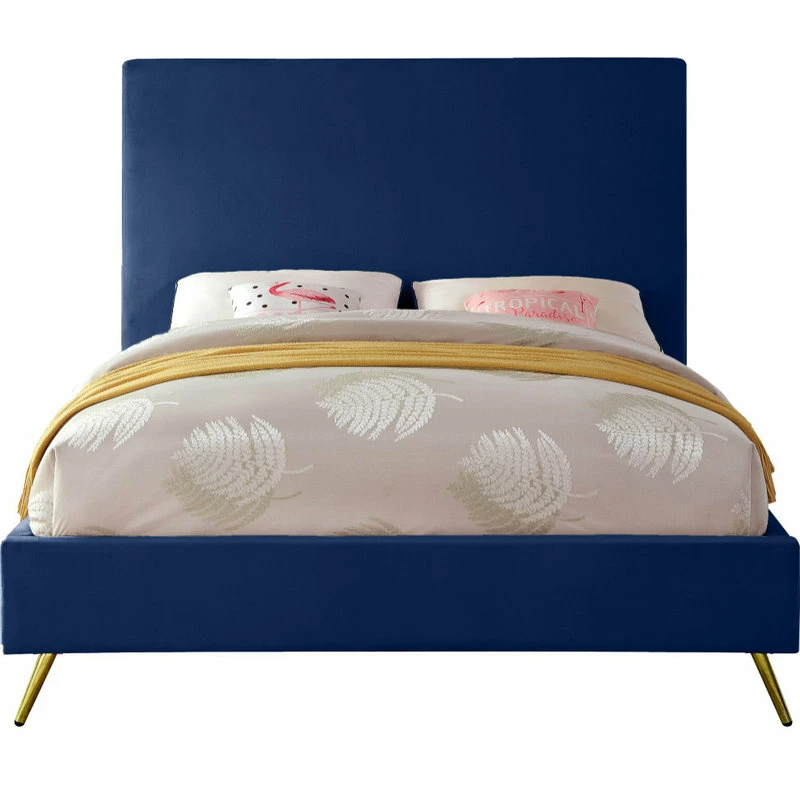 Buy ๐ฏ Meridian Furniture Jasmine Velvet Bed, Navy, King ๐ - Image 6