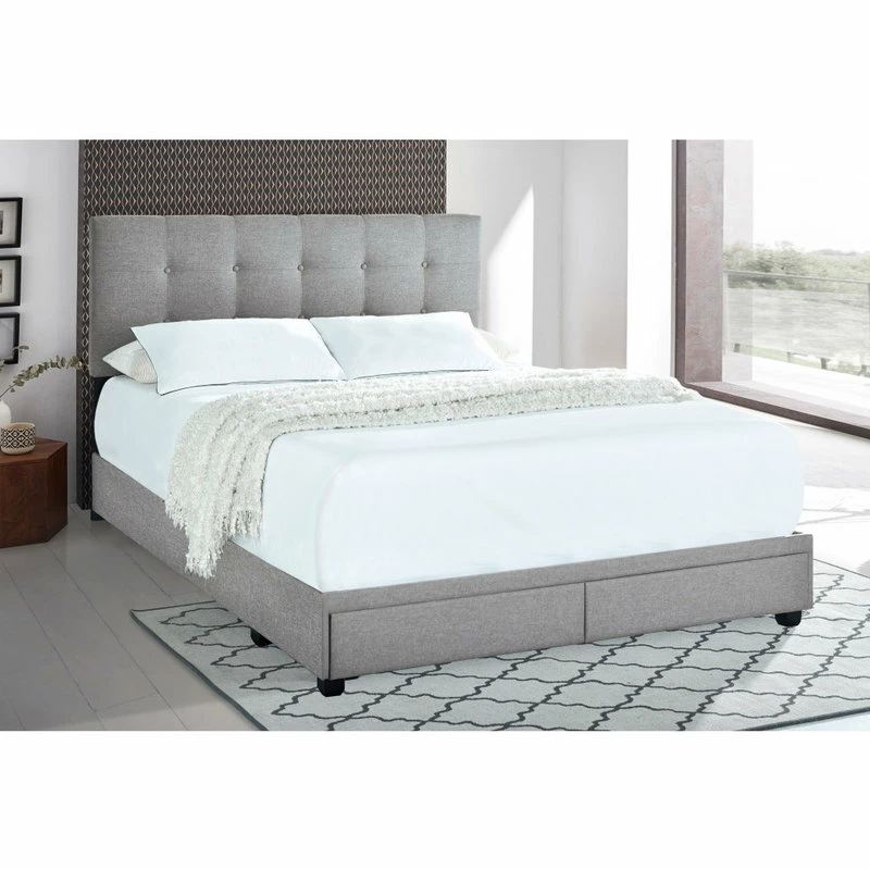 Best reviews of ๐ HomeFare Biscuit Tufted Platform Storage Bed, Gray, Queen ๐คฉ - Image 11