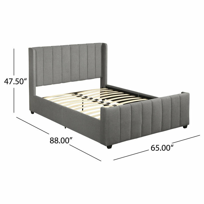 Top 10 😀 GDFStudio GDF Studio Riley Traditional Fully-Upholstered Queen Bed Frame, Charcoal Gray ✨ - Image 3