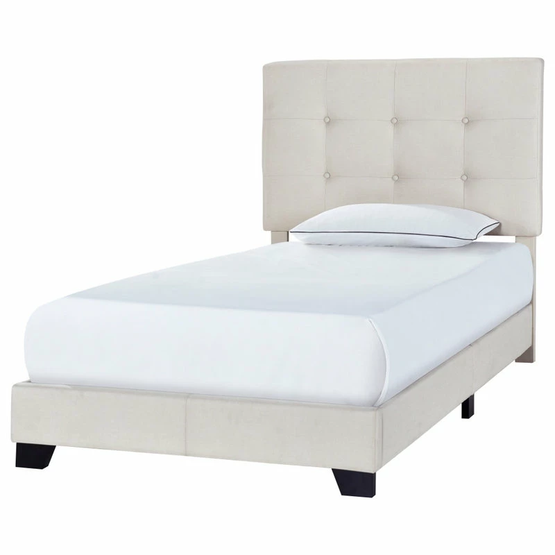 Wholesale ๐งจ HomeFare Button Tufted Twin Upholstered Bed, Light Gray โค๏ธ - Image 4