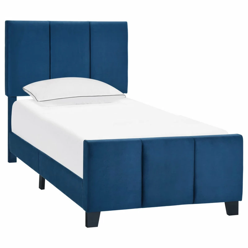Top 10 ๐ HomeFare Upholstered Modern Channel Bed, Blue, Twin ๐ - Image 2
