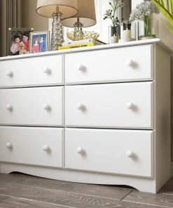 Promo 😉 Palace Imports 100% Solid Wood Double 👗 Dresser With 4 Super, 2 Standard Drawers, White 👍