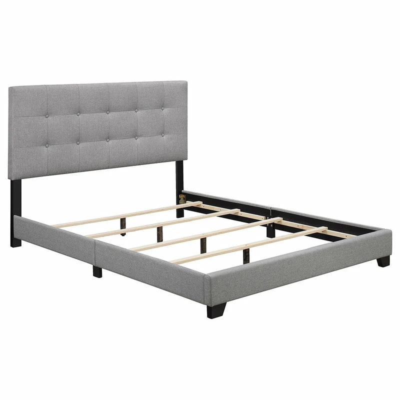Brand new ๐ HomeFare Zamparippa Button-Tufted All-In-One Upholstered Bed, Glacier Linen, King โจ - Image 3