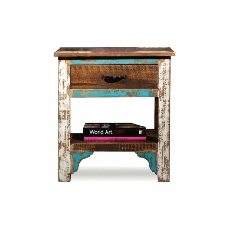 Best deal ๐ Crafters And Weavers La Boca Rustic Distressed Wood Nightstand ๐ฏ - Image 2